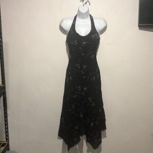 Zinc black floral halter dress size small